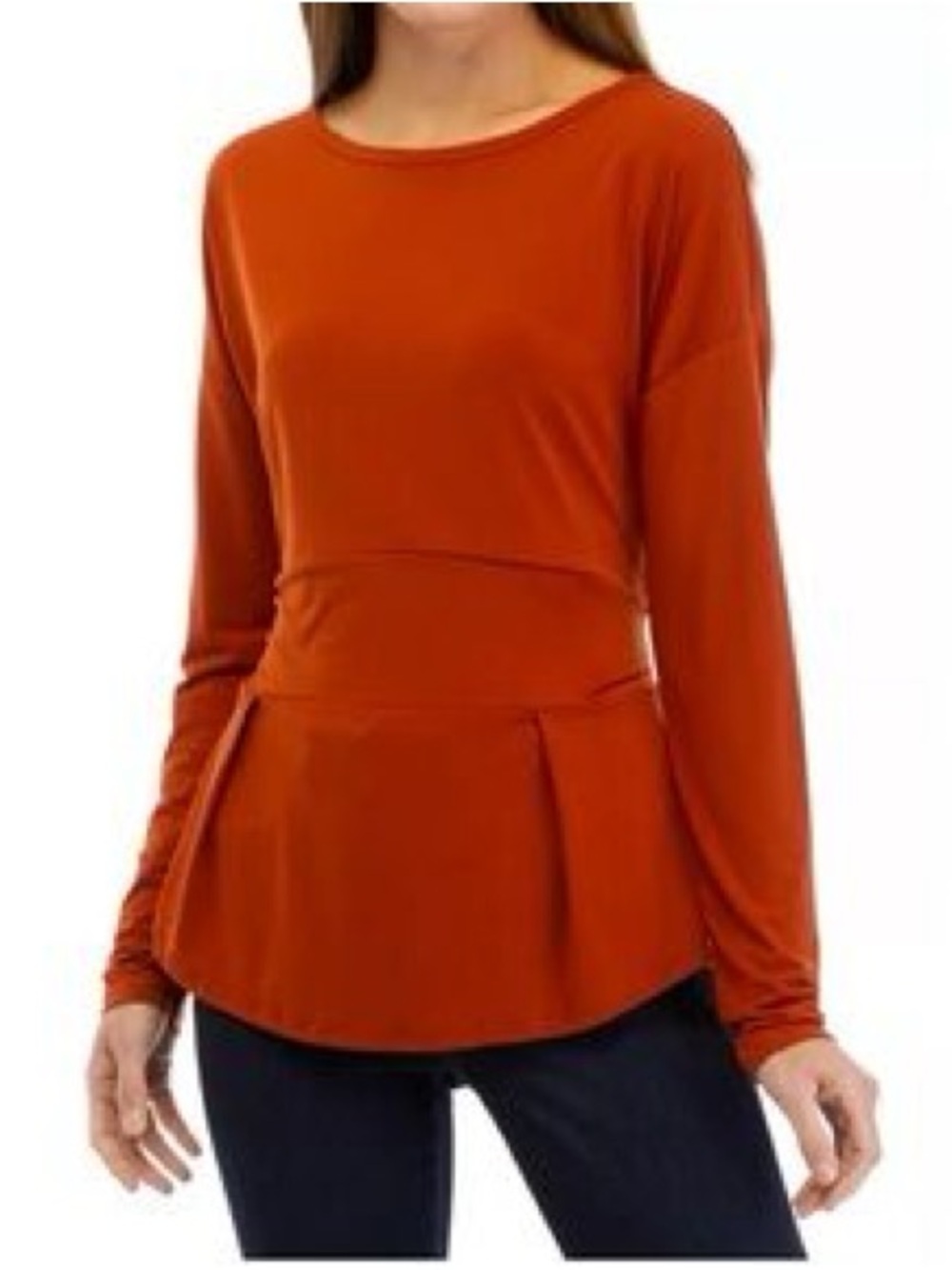 Adrienne Landau Rust Long-Sleeve Tie back Top
